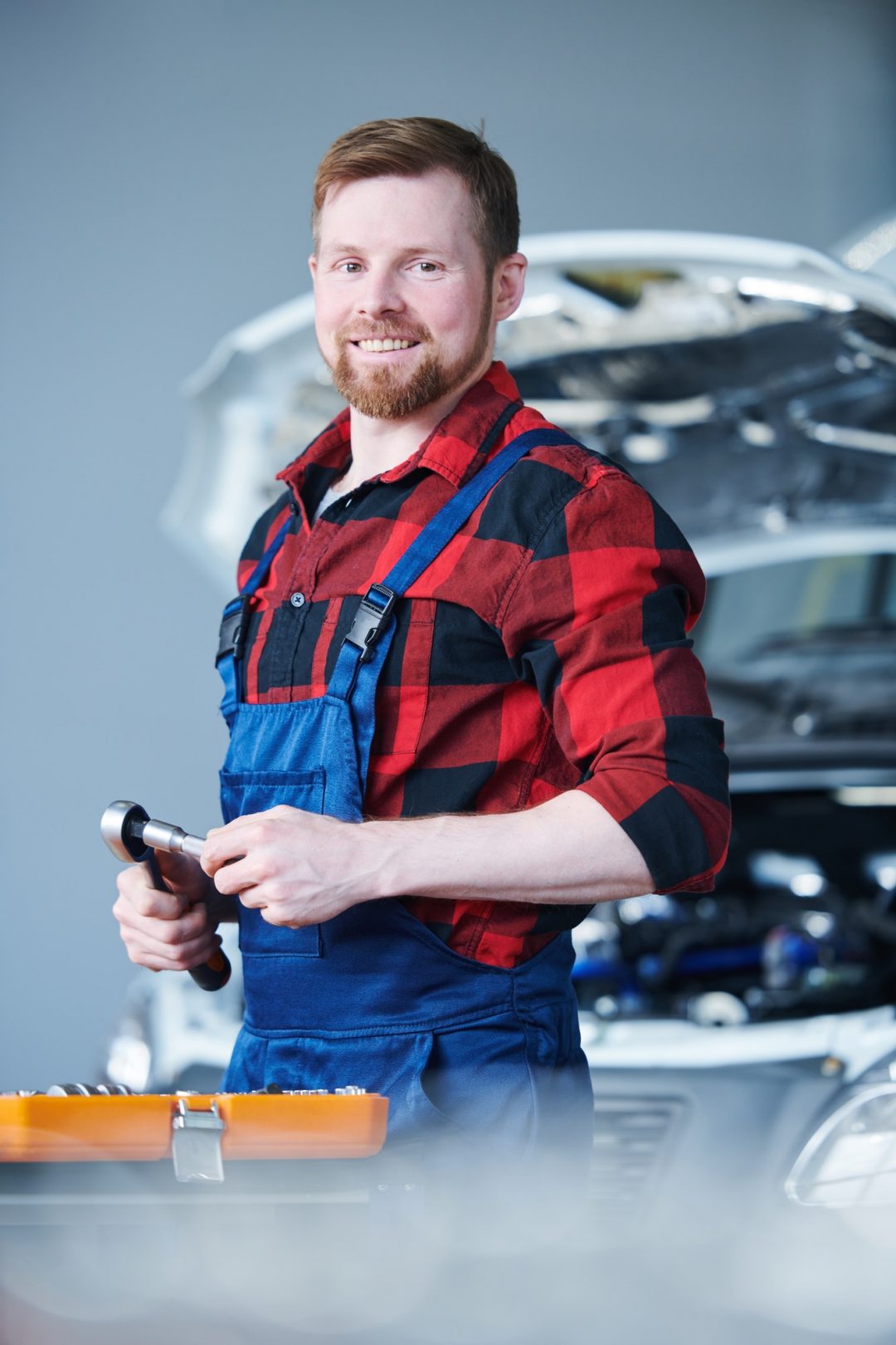 technician with handtool